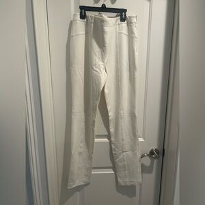 Off White Straight-Leg Pants by Los Angeles Designer, Ryan Roberts Size 12